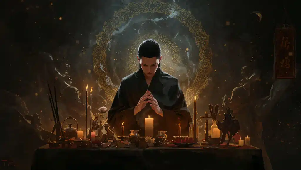 Ilustrasi konsultan spiritual Agy Yudhistira dalam sesi jasa konsultasi spiritual online
