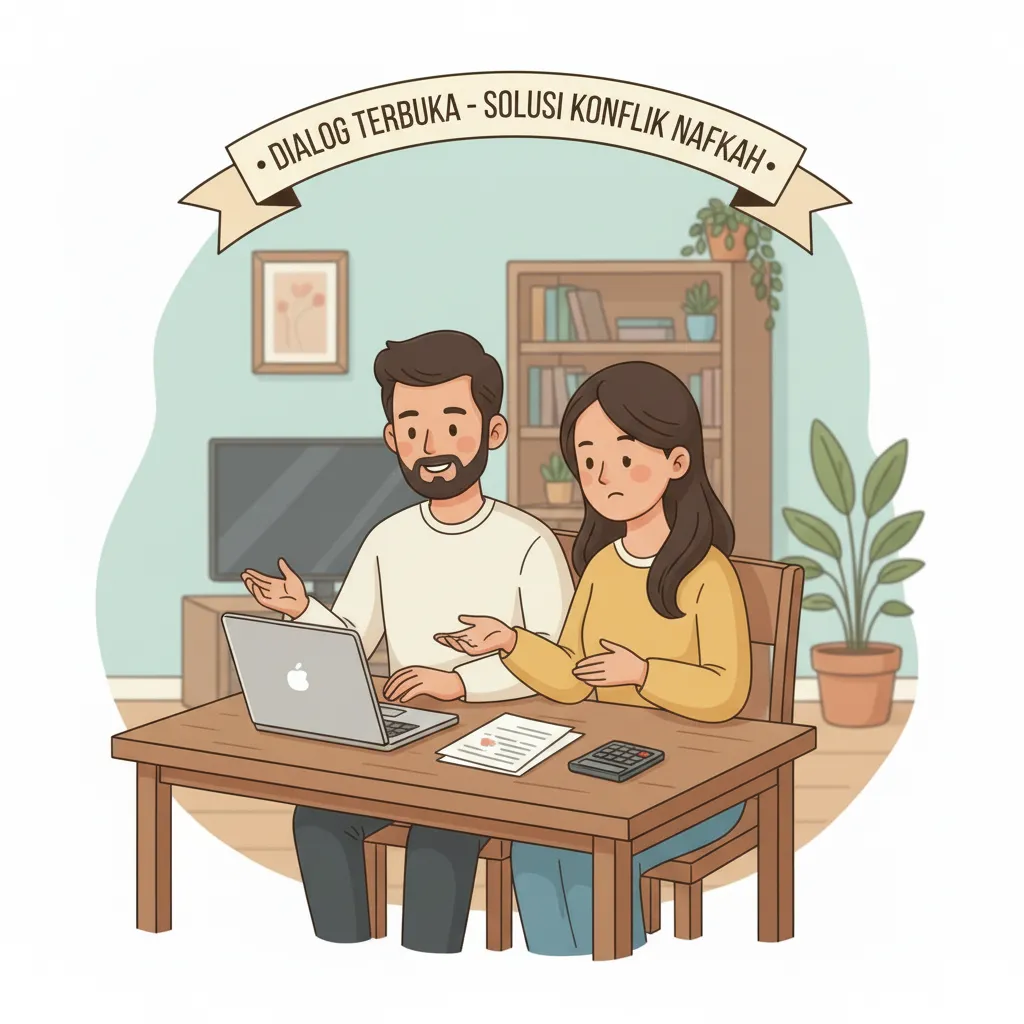 [Gambar Ilustrasi pasangan sedang berdialog serius tapi tenang] Dialog terbuka dan saling pengertian adalah solusi awal saat nafkah menjadi sumber konflik.